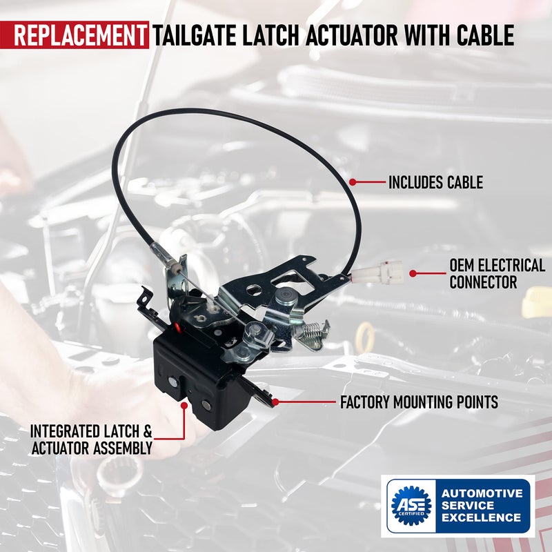 AA Ignition Tailgate Latch Lock Actuator - Compatible with Toyota Sequoia 2001, 2002, 2003, 2004, 2005, 2006, 2007 - Replaces 69301-0C010, 64680-0C010, 931-861, 646800C010 - Integrated Liftgate Latch Assembly - Image 4